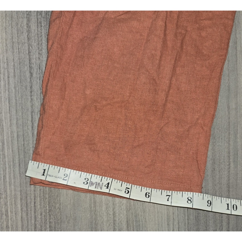 Gap Linen Blend Burnt Orange Pants Pockets Spring Travel Resort Womens Sz L - Picture 11 of 11